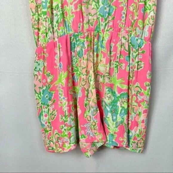 Lilly Pulitzer Deanna Tank Hot Pink Floral Mini Romper M - Picture 7 of 8